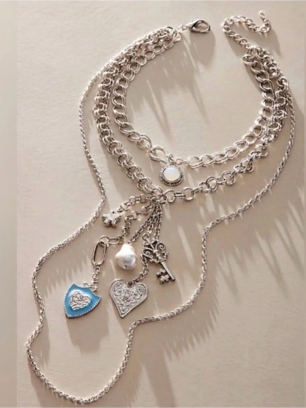 Free People Tate Layered Necklace- silver NWT $48